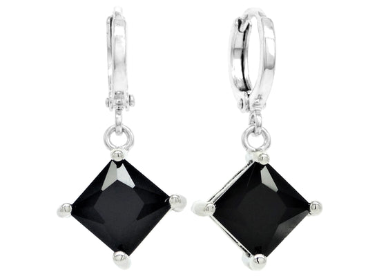 Black princess white gold earrings MAIN