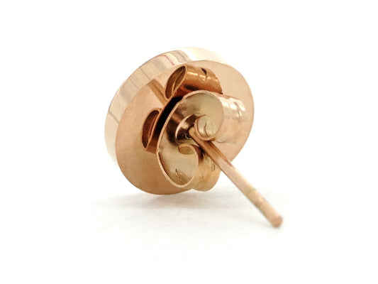 Rose gold black moonstone stud earrings BACK