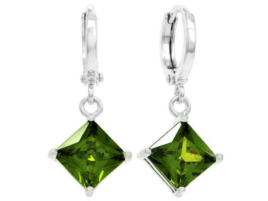 Green princess white gold earrings MAIN