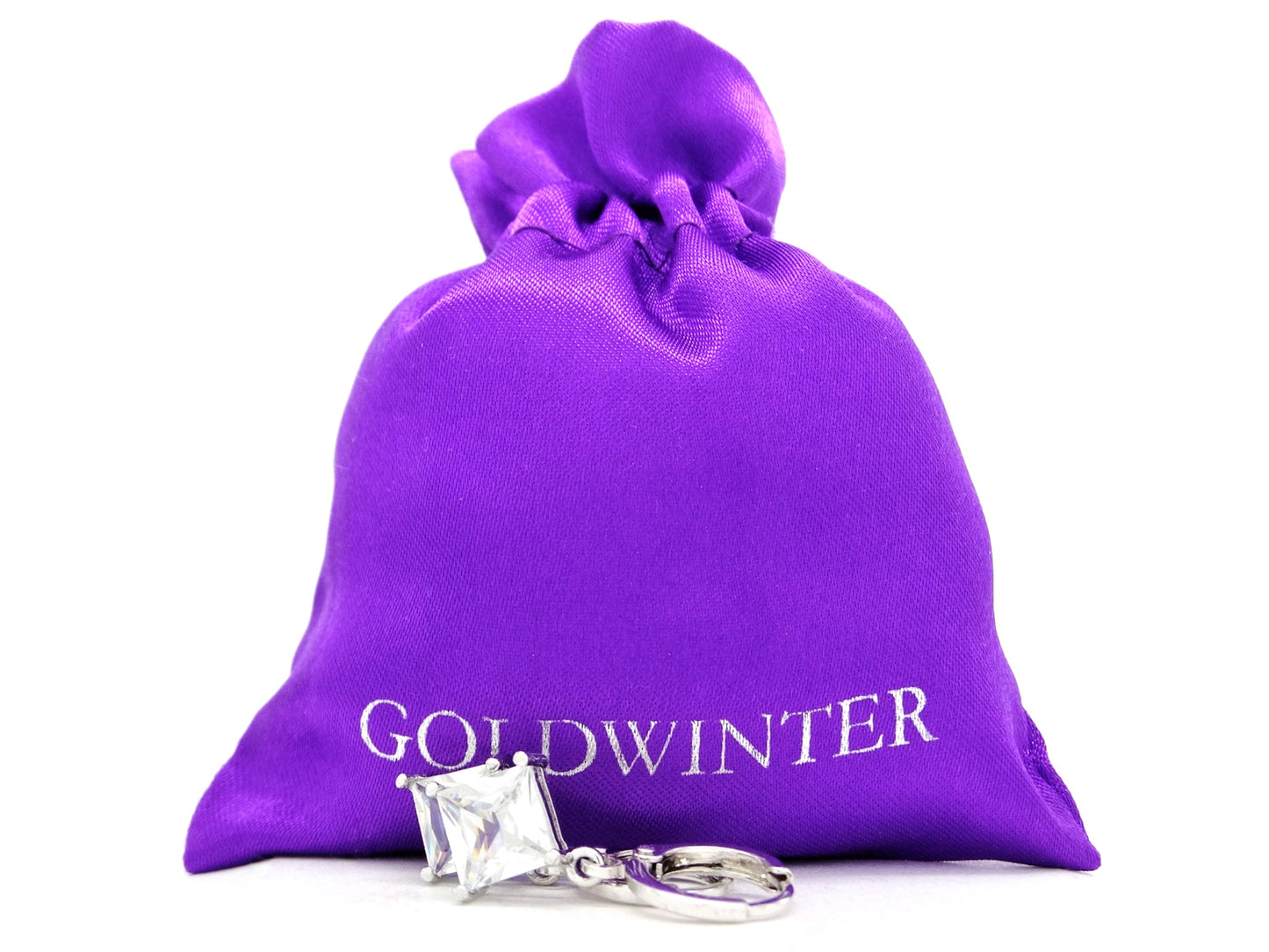 White gold clear princess necklace and earrings GIFT BAG