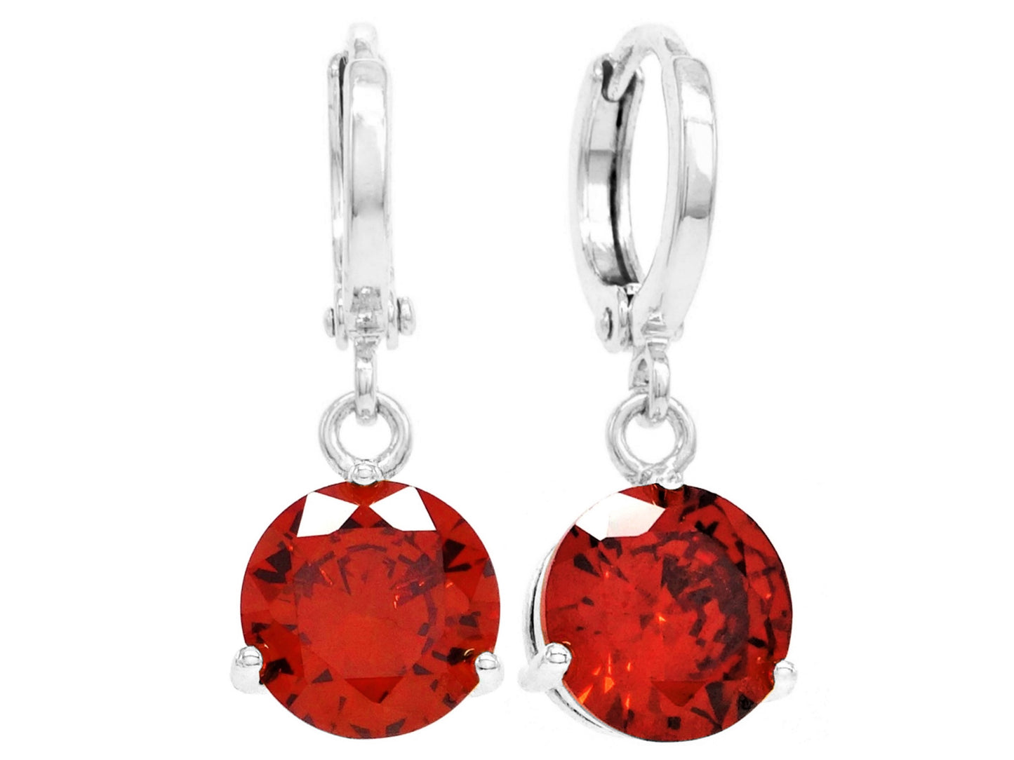 Red gem white gold earrings MAIN