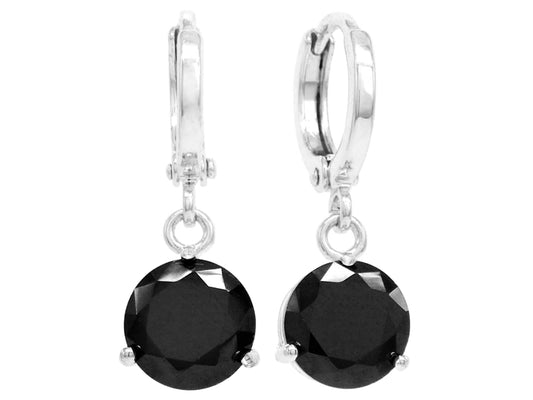 Black moonstone white gold earrings MAIN