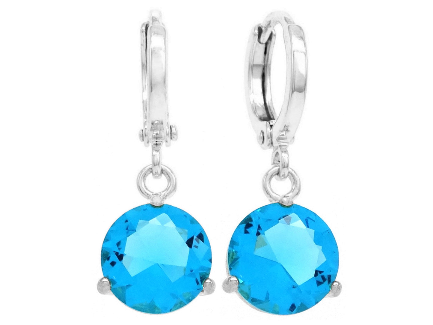 Blue gem white gold earrings MAIN