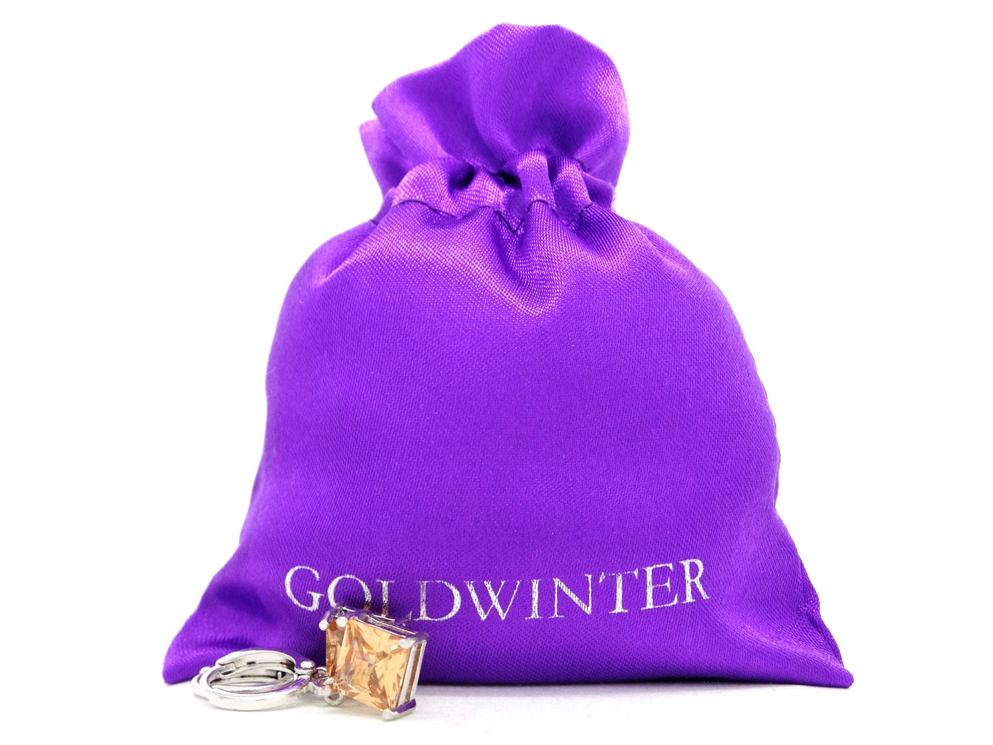 White gold orange princess necklace and earrings GIFT BAG