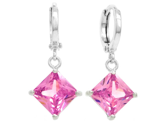 Pink princess white gold earrings MAIN