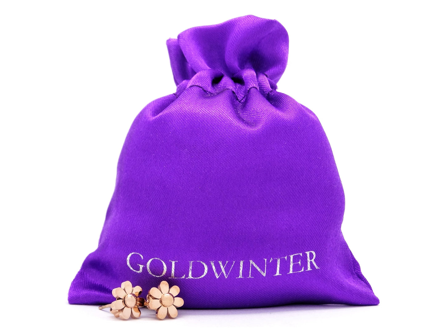 Rose gold flower stud earrings GIFT BAG