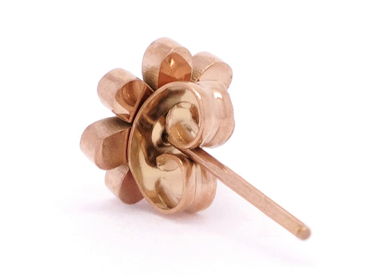 Rose gold flower stud earrings BACK