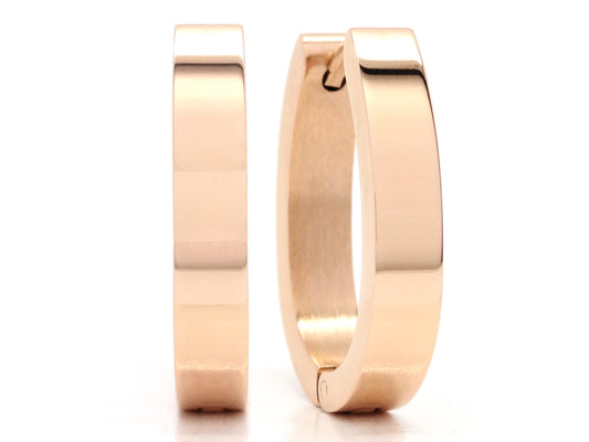 Rose gold plain big hoop earrings MAIN