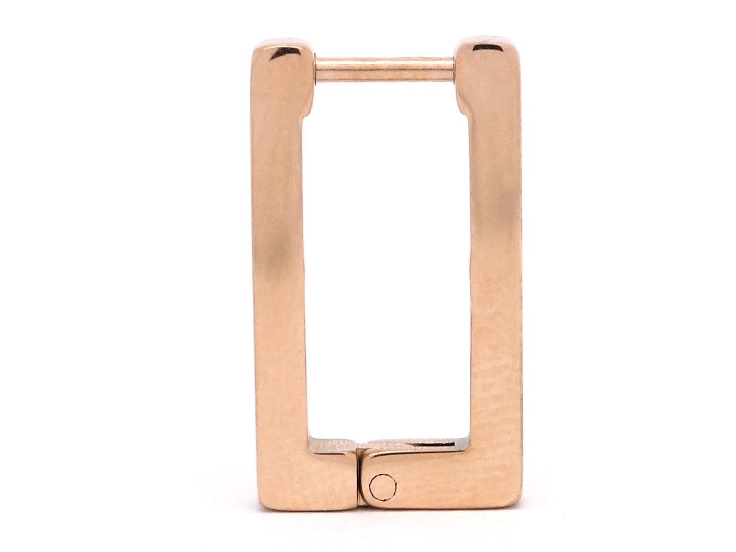 Rose gold square hoop earrings SIDE