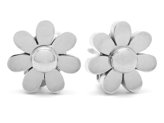 White gold flower stud earrings MAIN