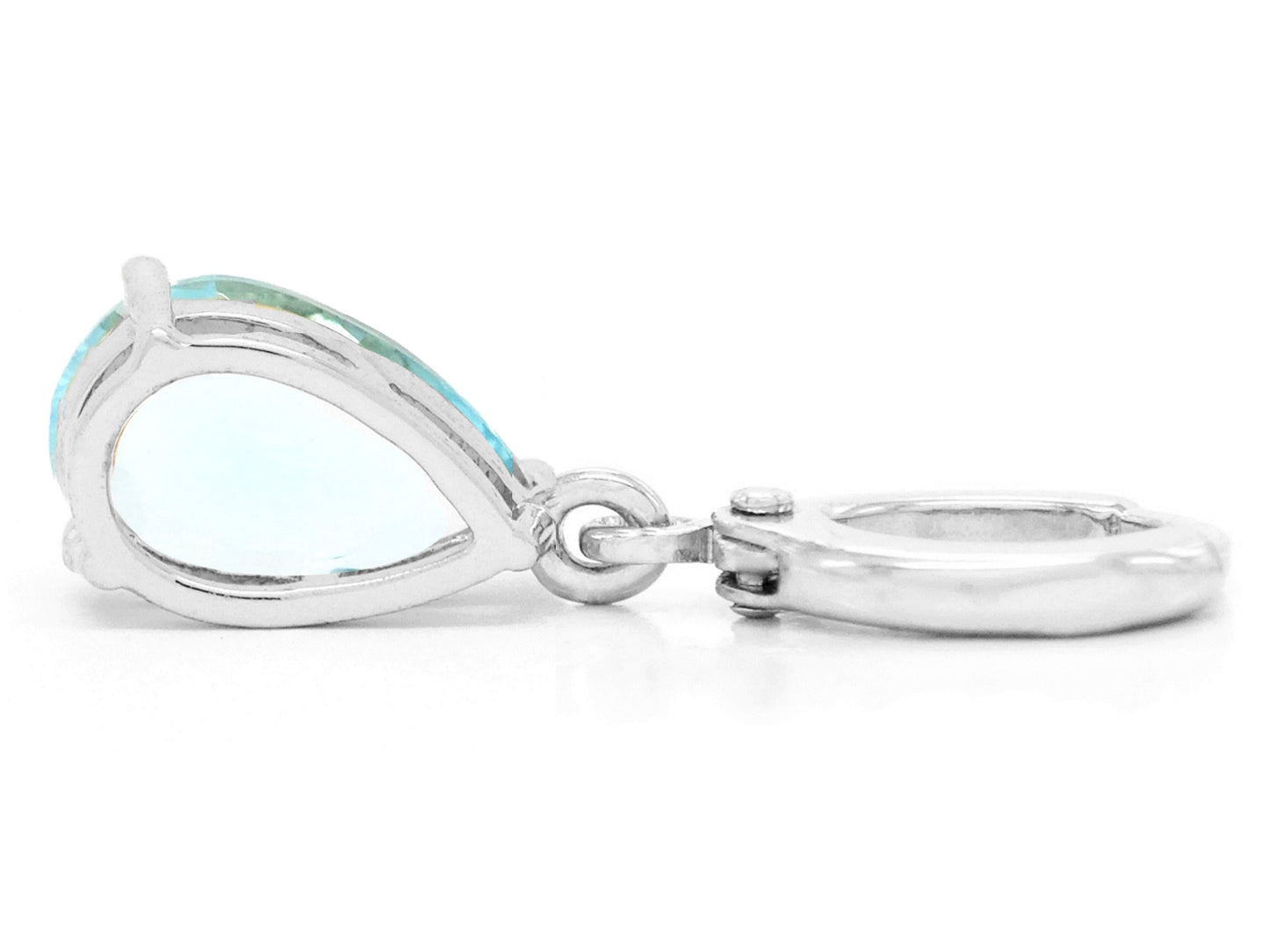 Light Blue Raindrop White Gold Earrings BACK