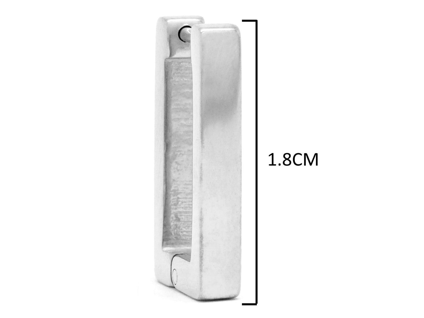 White Gold Square Hoop Earrings MEASUREMENT