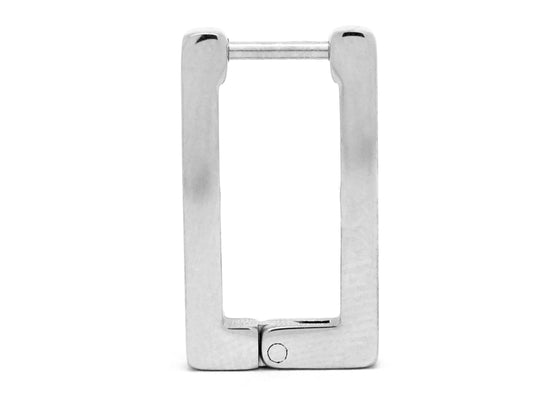 White Gold Square Hoop Earrings SIDE