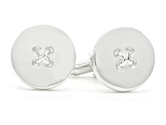 Sterling silver button cufflinks MAIN