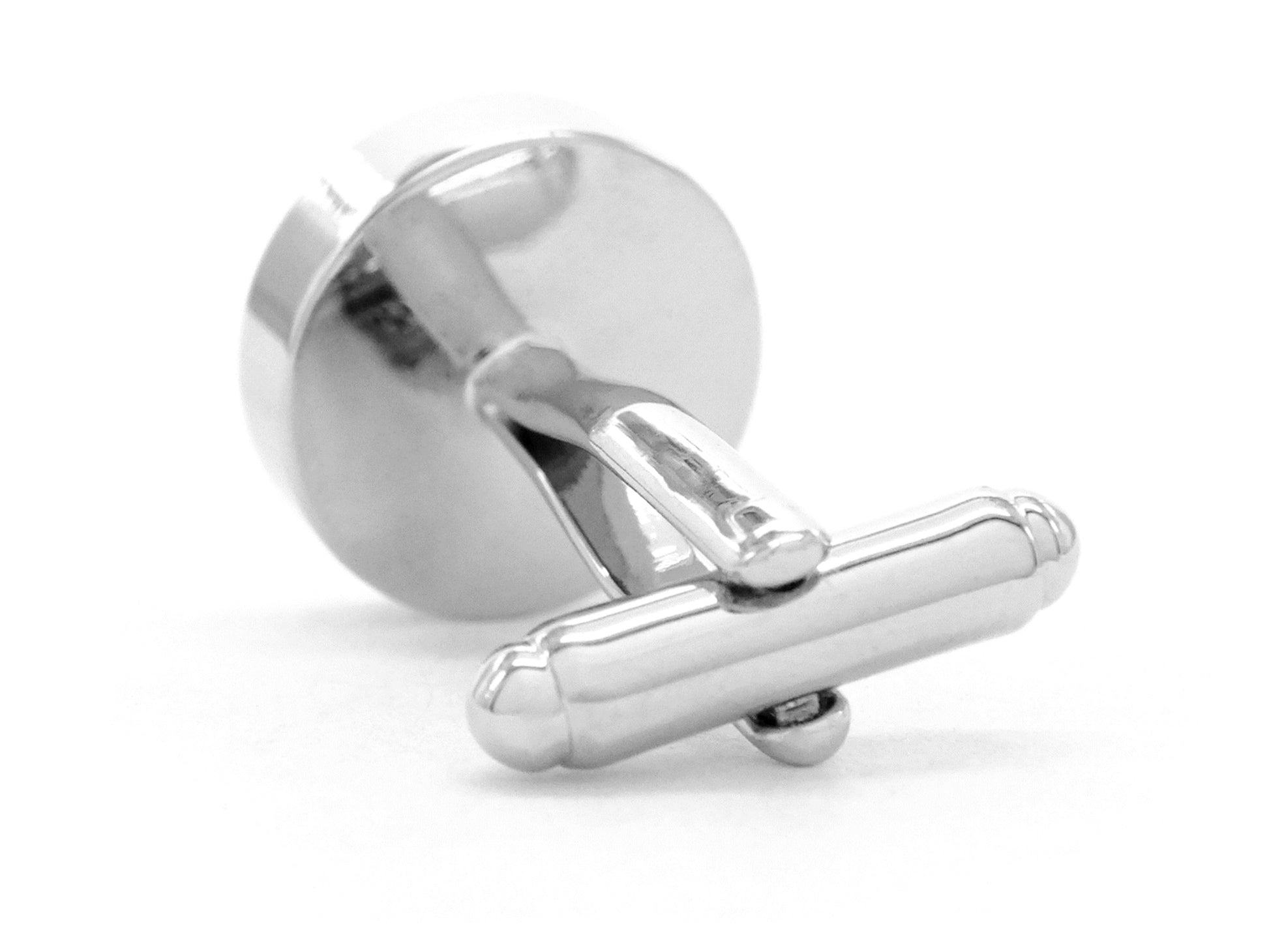 Sterling silver white seashell cufflinks BACK