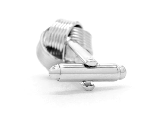 White gold rope cufflinks BACK