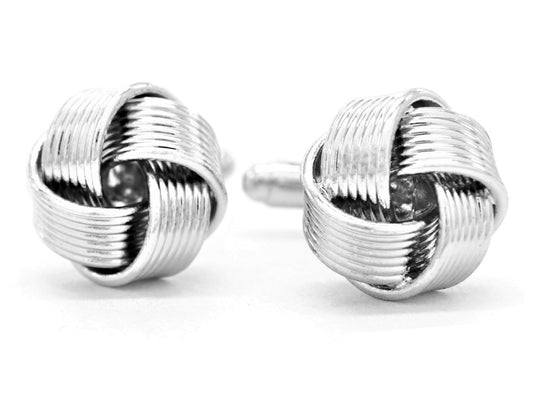 White gold rope cufflinks MAIN