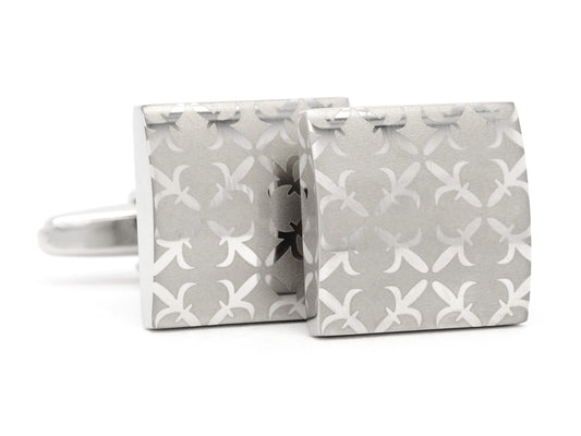 Fleur-De-Lys polished stainless steel cufflinks DISPLAY