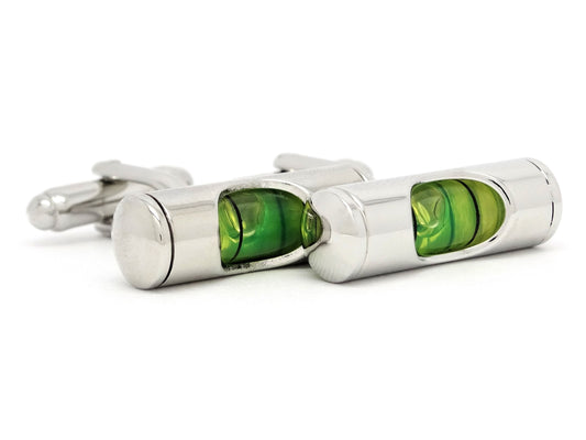 Stainless steel spirit level cufflinks DISPLAY