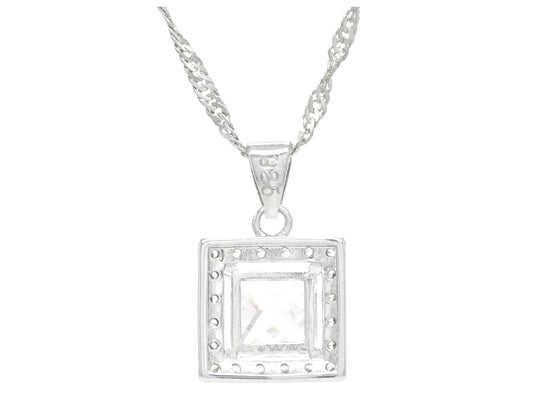 Sterling silver princess gem necklace BACK