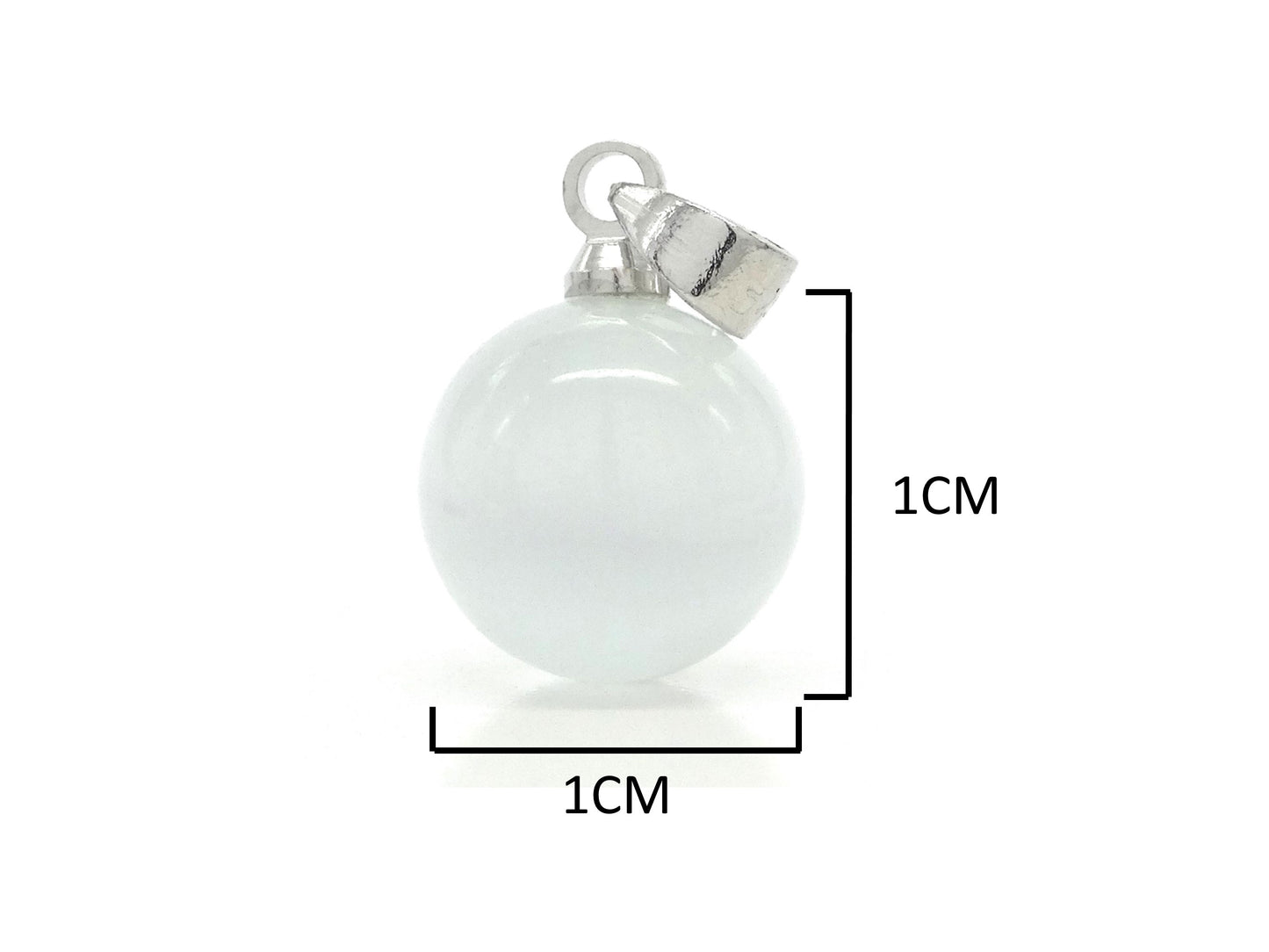 White moonstone ball silver necklace MEASUREMENT