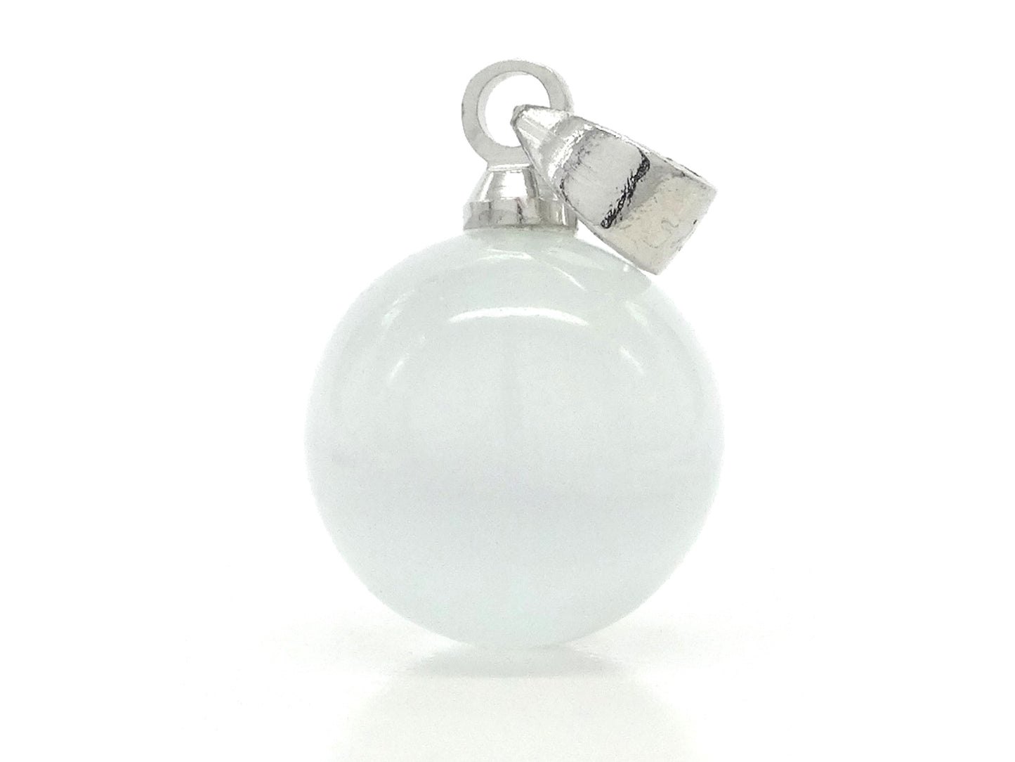 White moonstone ball silver necklace PENDANT