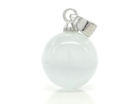 White moonstone ball silver necklace PENDANT
