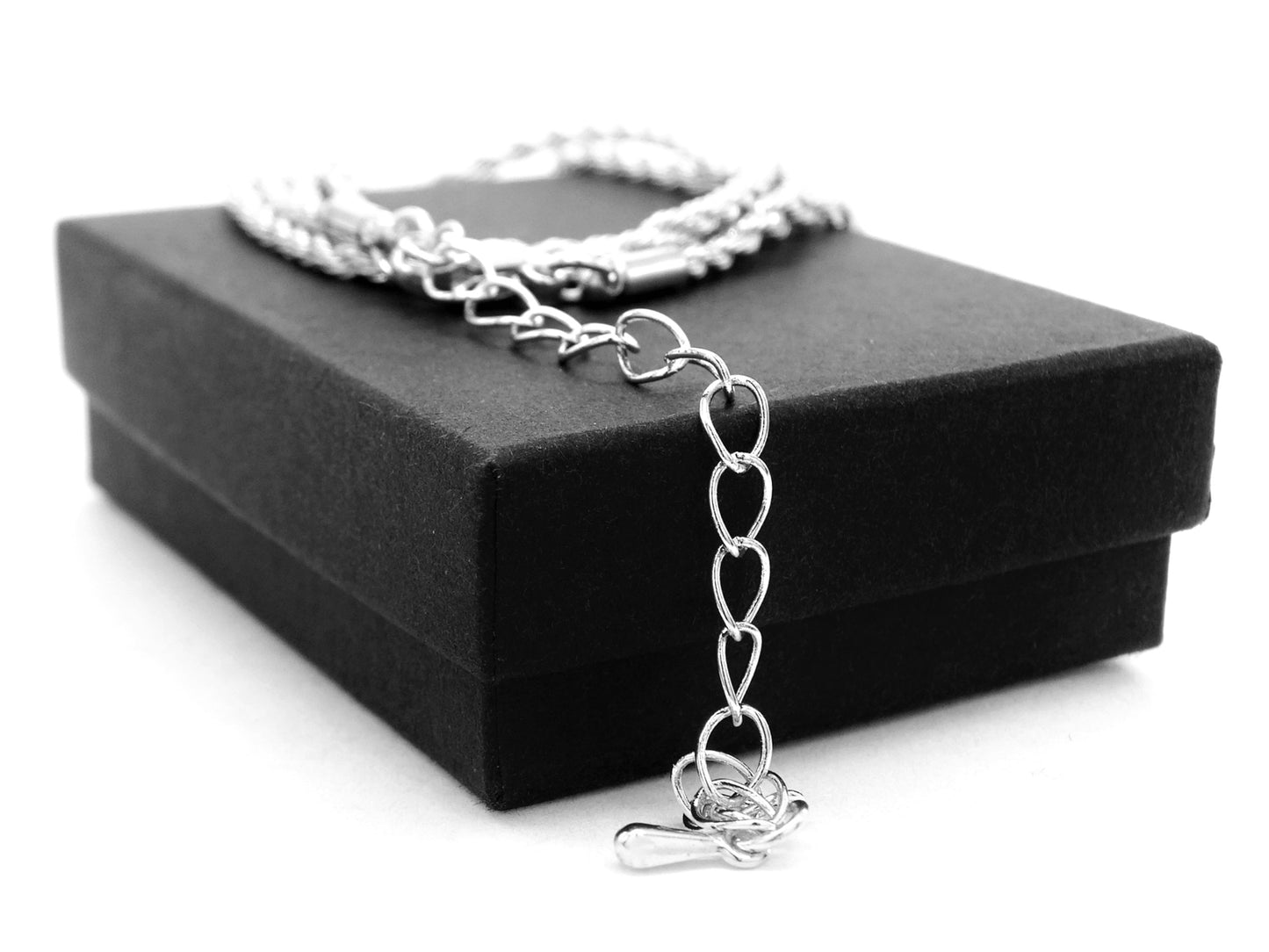 Sterling silver thin rope necklace GIFT BOX