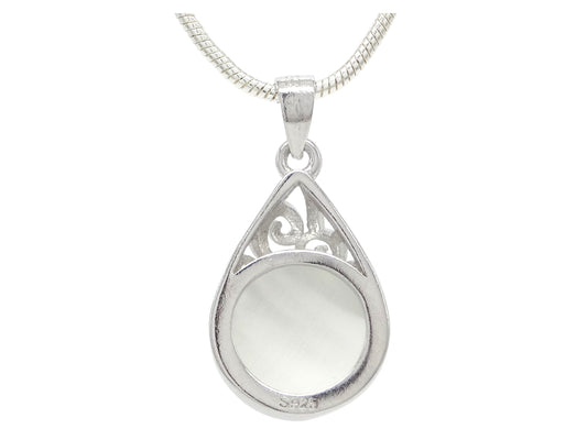 Decorated white moonstone necklace BACK