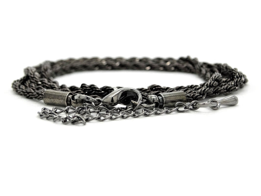 Black steel thin rope necklace DISPLAY