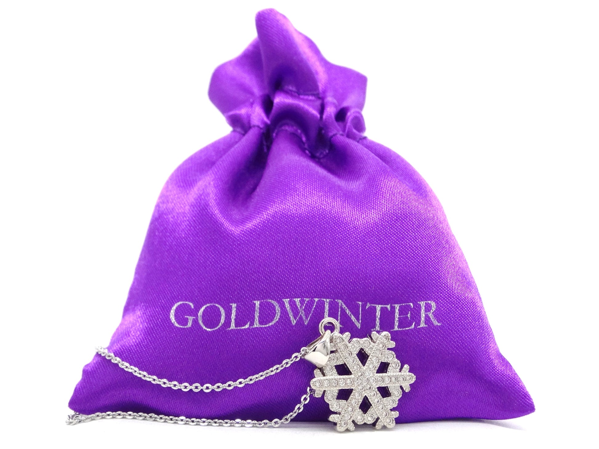 White gold snowflake necklace GIFT BAG