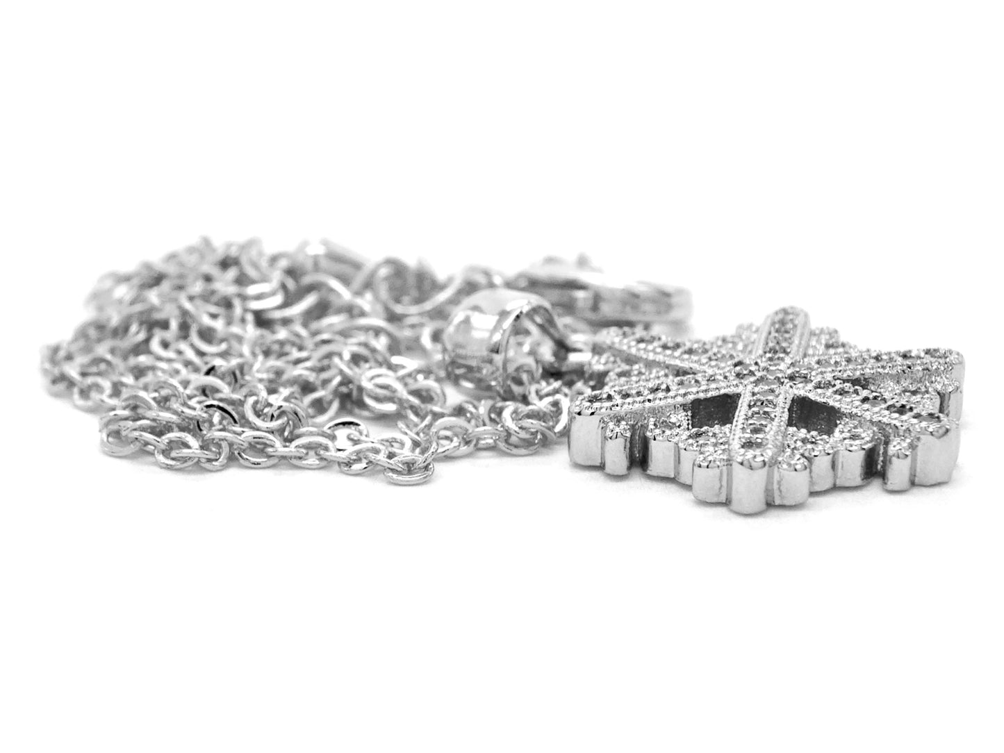 White gold snowflake necklace DISPLAY