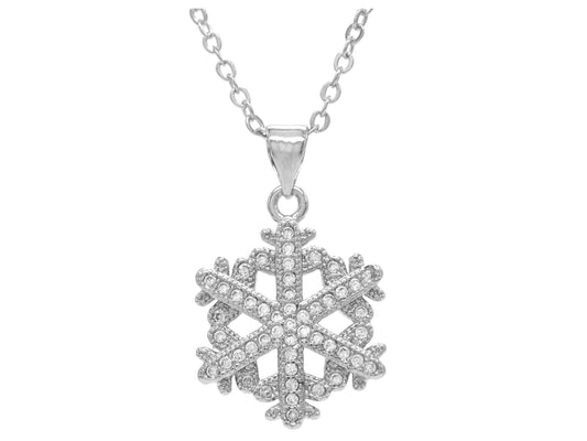 White gold snowflake necklace MAIN