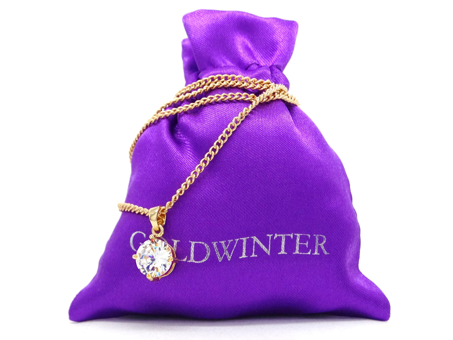 Clear gem gold drop necklace GIFT BAG