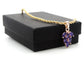Purple leaf gold necklace GIFT BOX