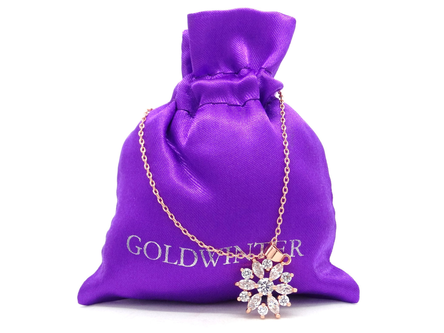 Rose gold sparkly white gems necklace GIFT BAG