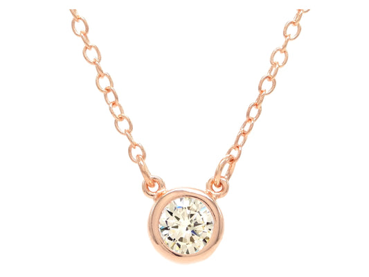 Rose gold white gem choker necklace MAIN