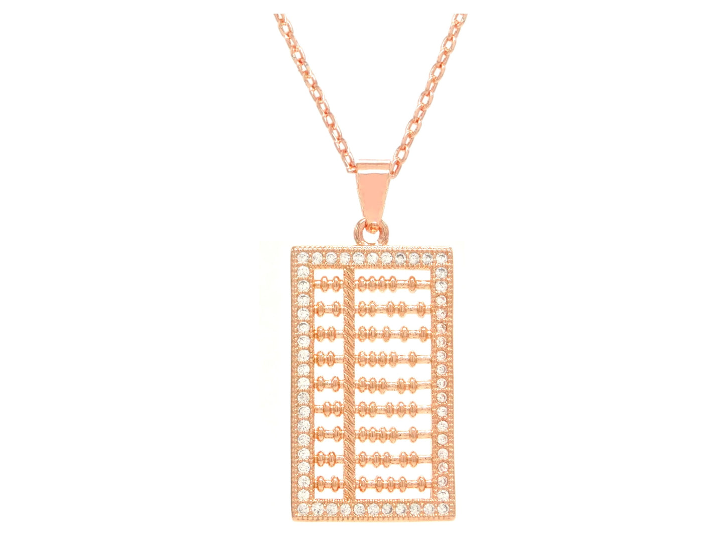 Rose gold abacus necklace MAIN