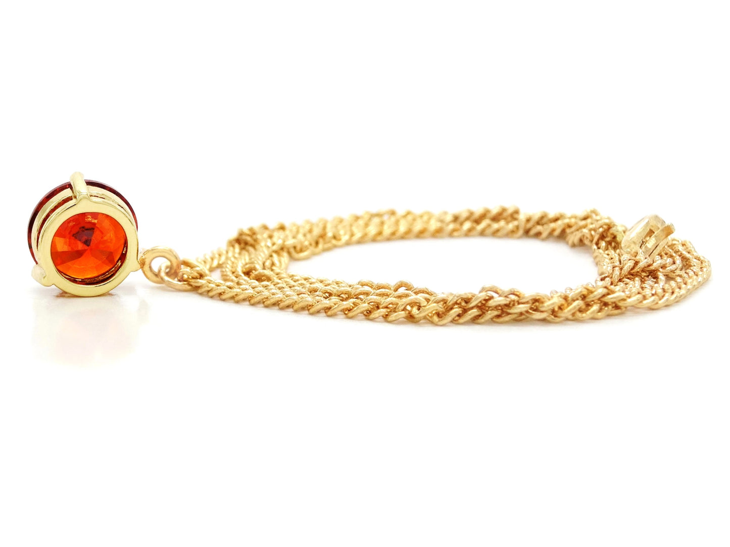 Red gemstone gold necklace BACK