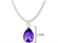 White gold purple pear gem necklace and earrings MEASUREMENT