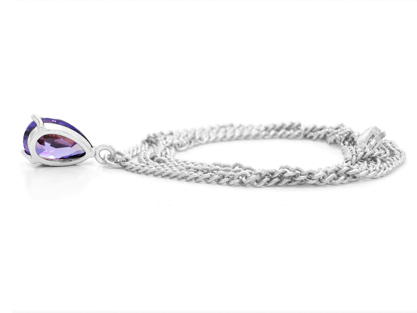 Purple raindrop white gold necklace BACK