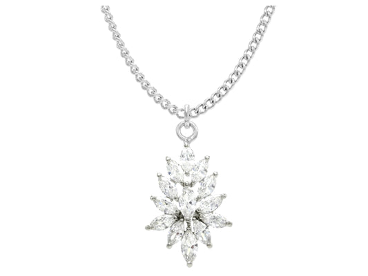Sterling silver chandelier marquise necklace MAIN