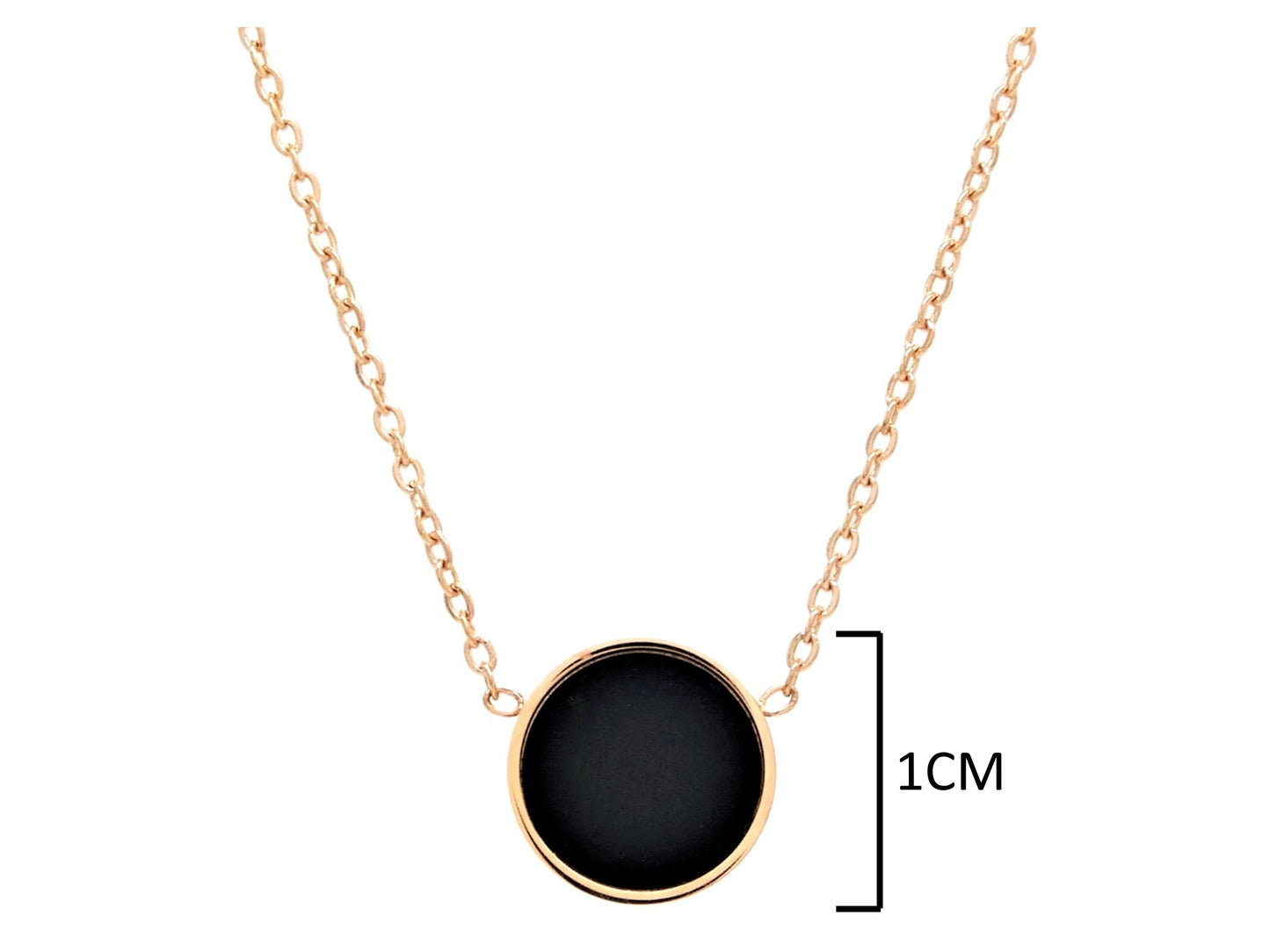Rose gold black moonstone choker necklace MEASUREMENT