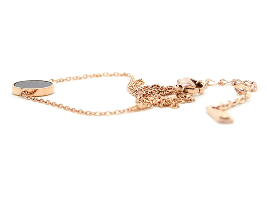 Rose gold black moonstone choker necklace DISPLAY