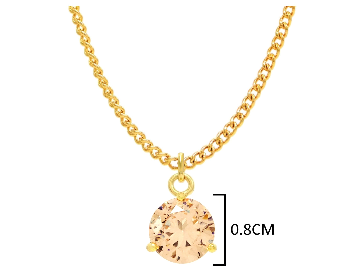 Champagne gem gold necklace MEASUREMENT