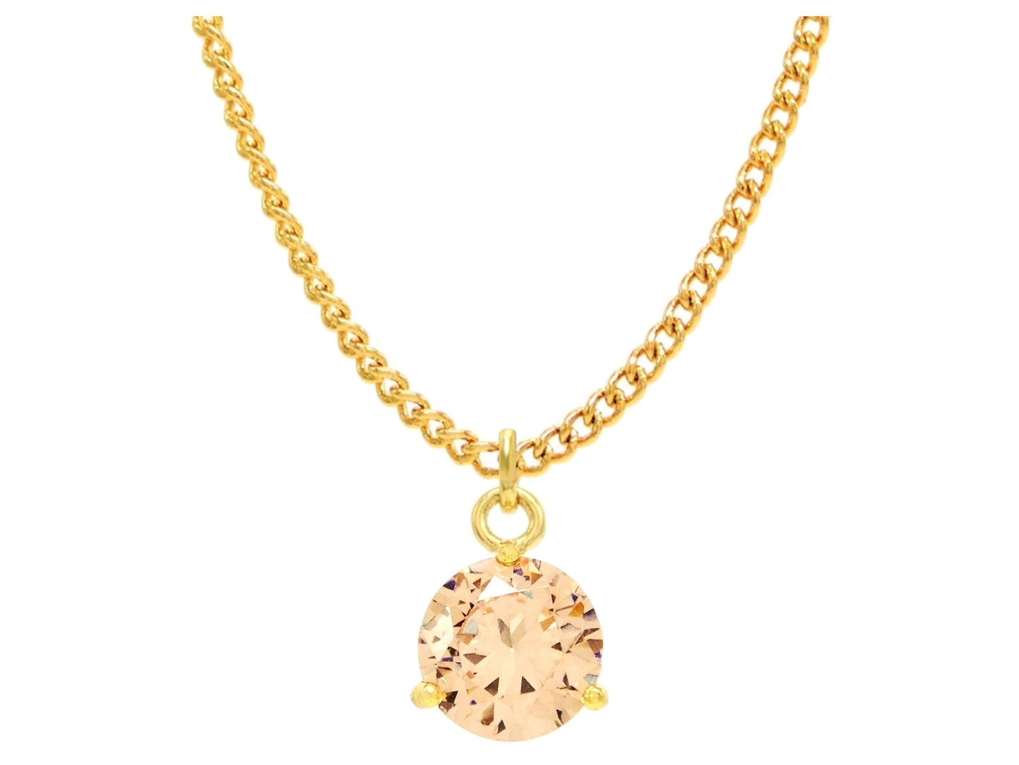 Champagne gem gold necklace MAIN