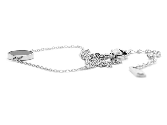 White gold black moonstone choker necklace DISPLAY