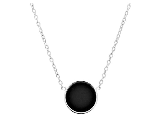White gold black moonstone choker necklace MAIN