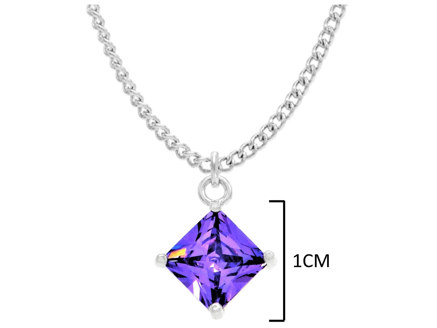 Purple Gem Princess White Gold Necklace