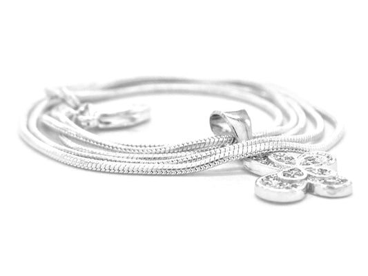 Sterling silver butterfly drop necklace FRONT